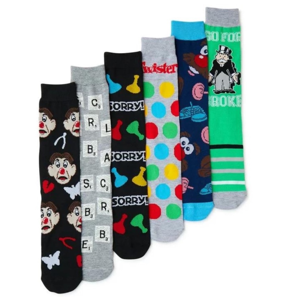 Hasbro Gaming 6 Pair Casual Crew Socks.